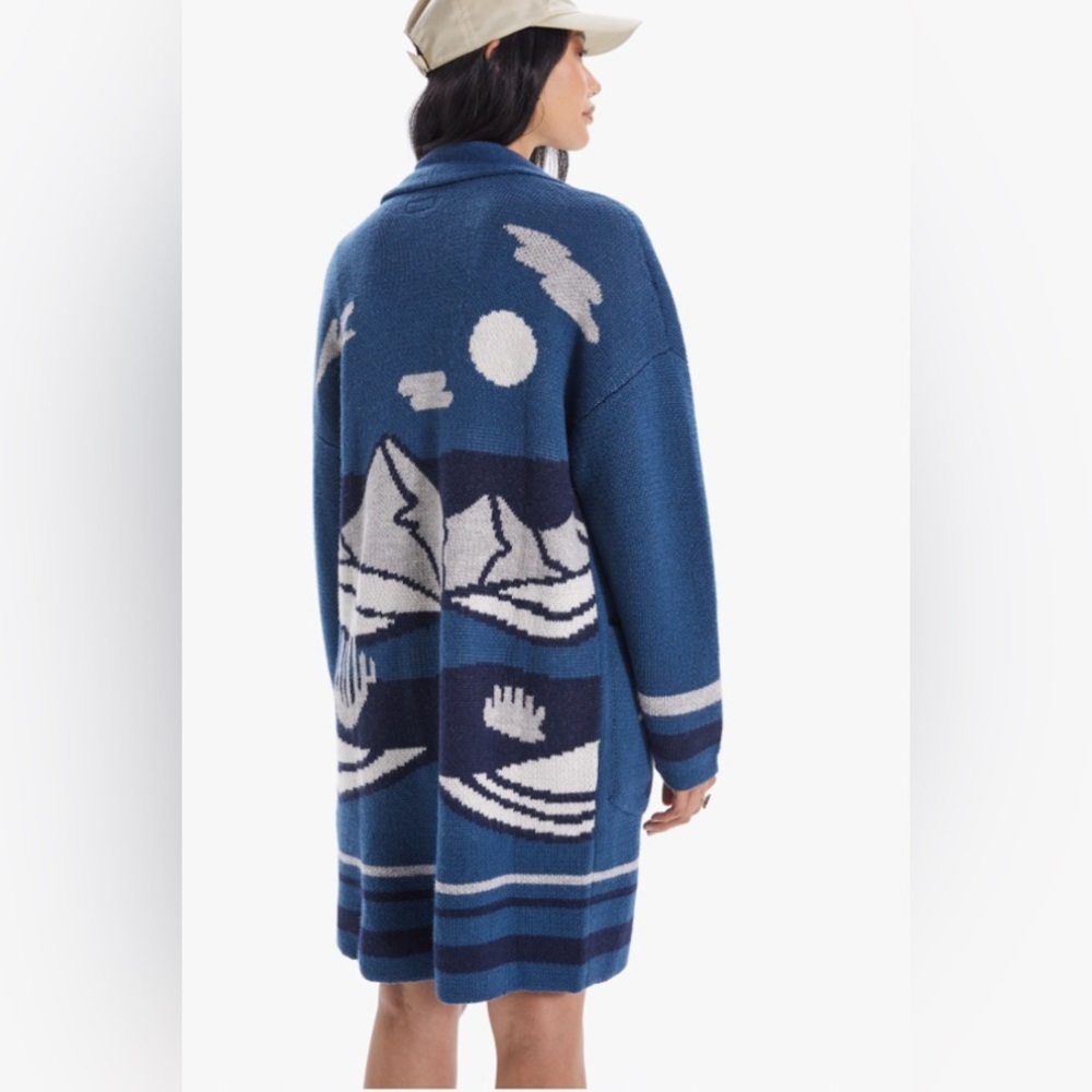 MOTHER Patch Pocket Cardigan NWT Rare Picturesque Blue Alpaca XS - Picture 2 of 16